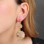 A pair of 18ct gold, diamond and mother-of-pearl 'Dream Catcher' earrings, by Anoushka.