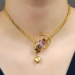 A mid Victorian gold snake necklace,