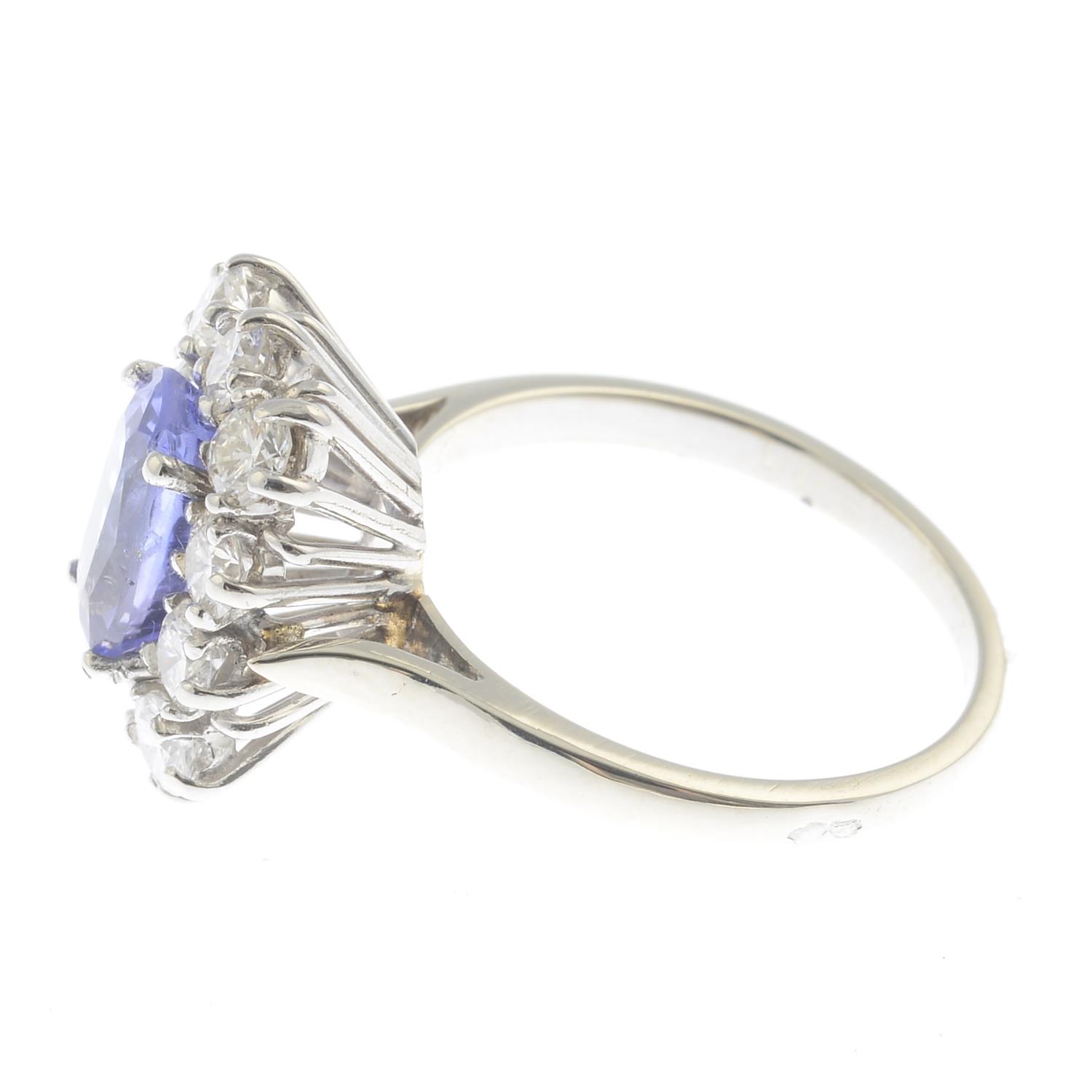 A sapphire and diamond cluster ring. - Image 5 of 6