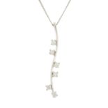 An 18ct diamond pendant,