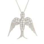 A diamond swift pendant,