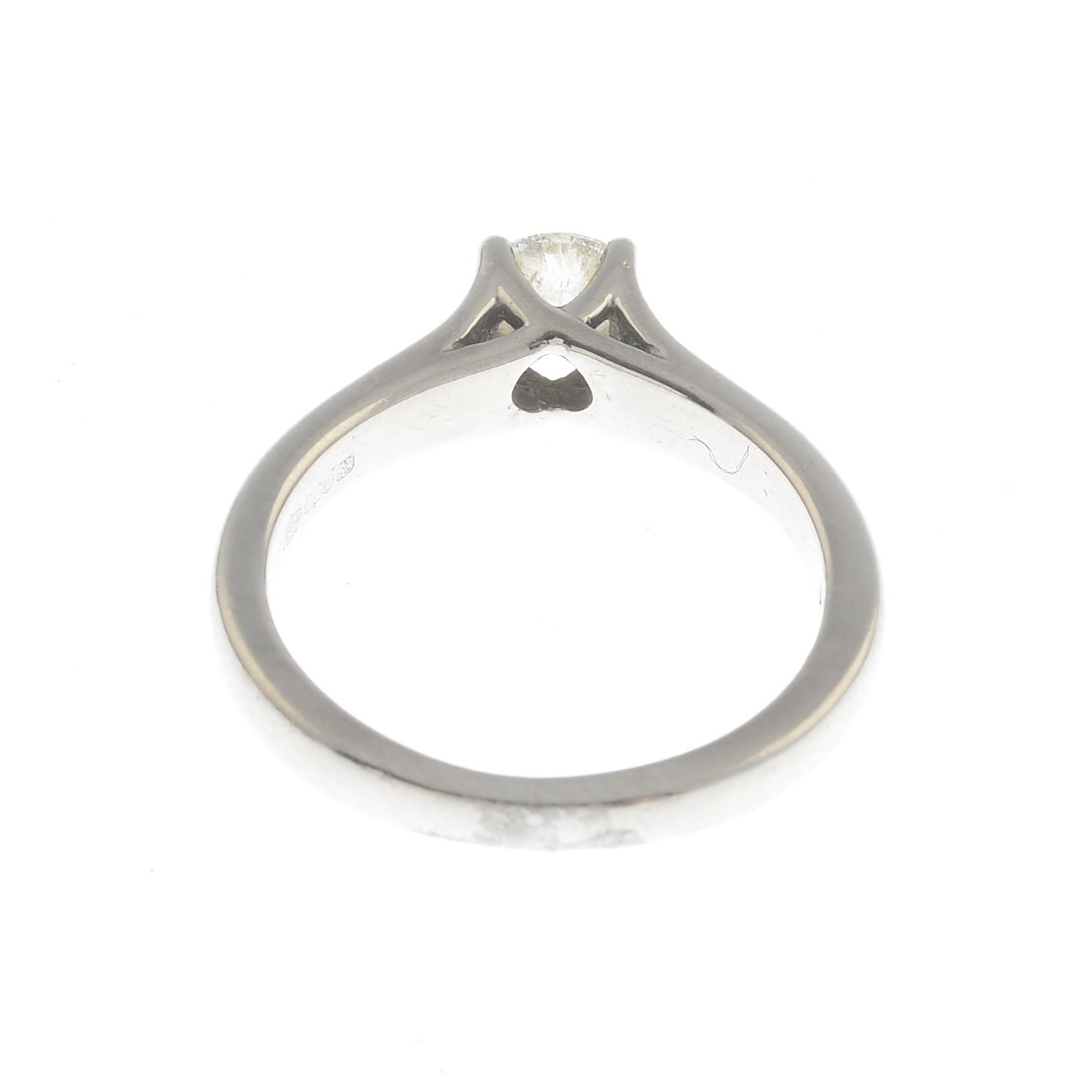 A palladium diamond single-stone ring.Estimated diamond weight 0.35ct, - Image 2 of 3