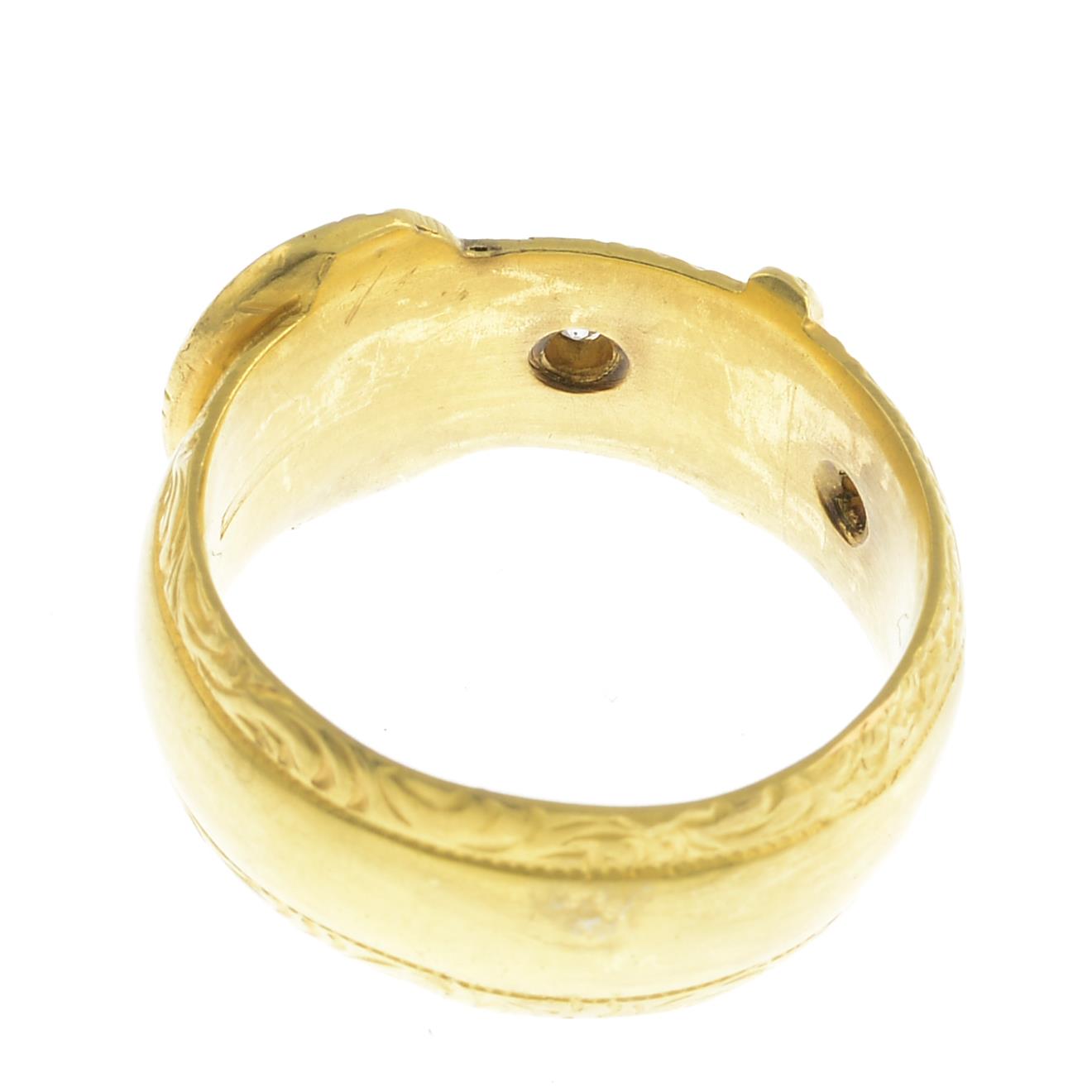 An Edwardian 18ct gold diamond buckle ring. - Image 2 of 3