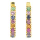 A pair of gem-set earrings,