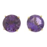 Three pairs of gem-set earrings.