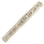 An 18ct gold diamond full eternity ring.Estimated total diamond weight 0.25ct.Hallmarks for