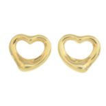A pair of 'open heart' stud earrings,