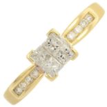 An 18ct gold diamond cluster ring.Total diamond weight 0.33ct,