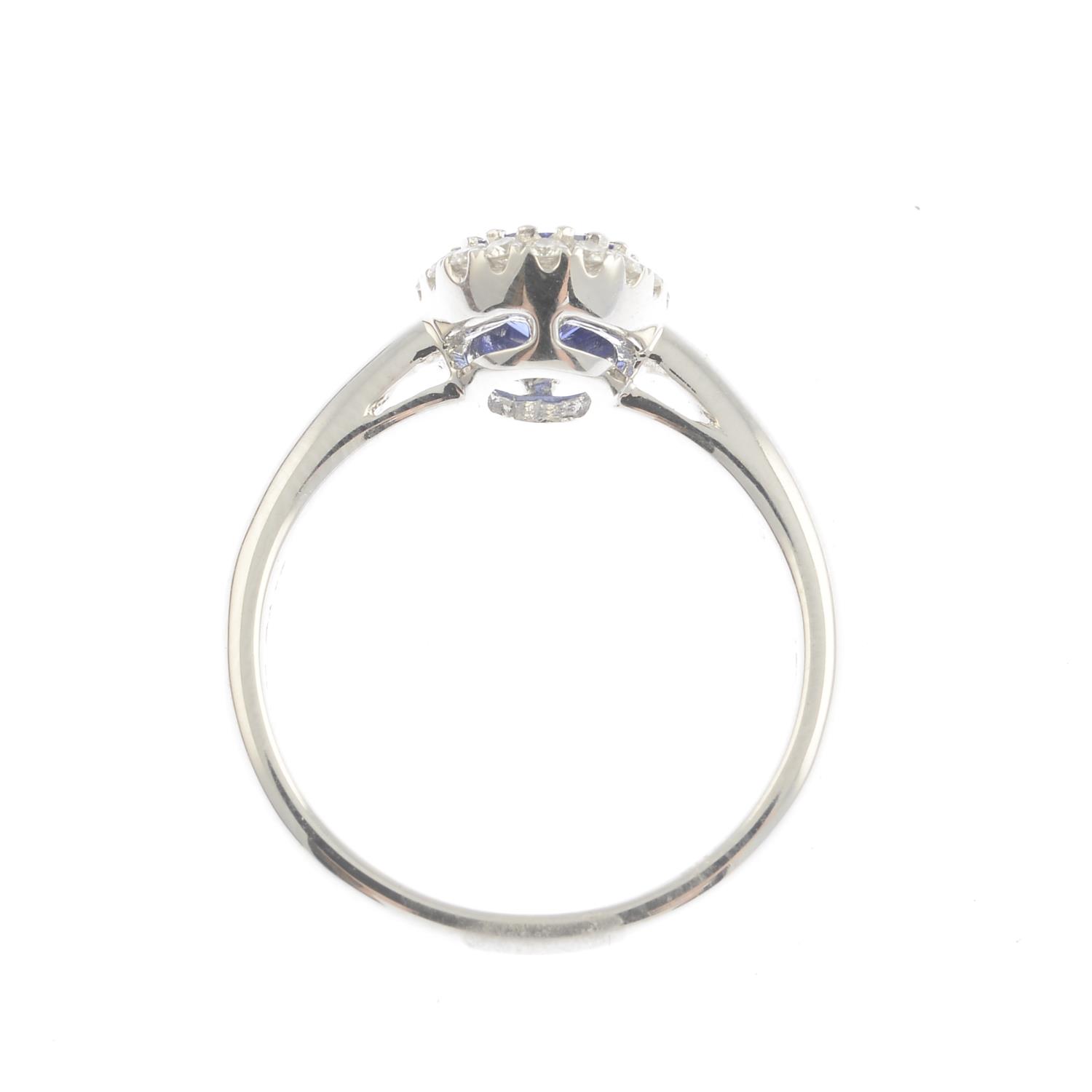 A sapphire and diamond dress ring.Sapphire weight 0.99ct, - Image 3 of 3
