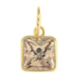 A square-shape 'brown' diamond pendant.