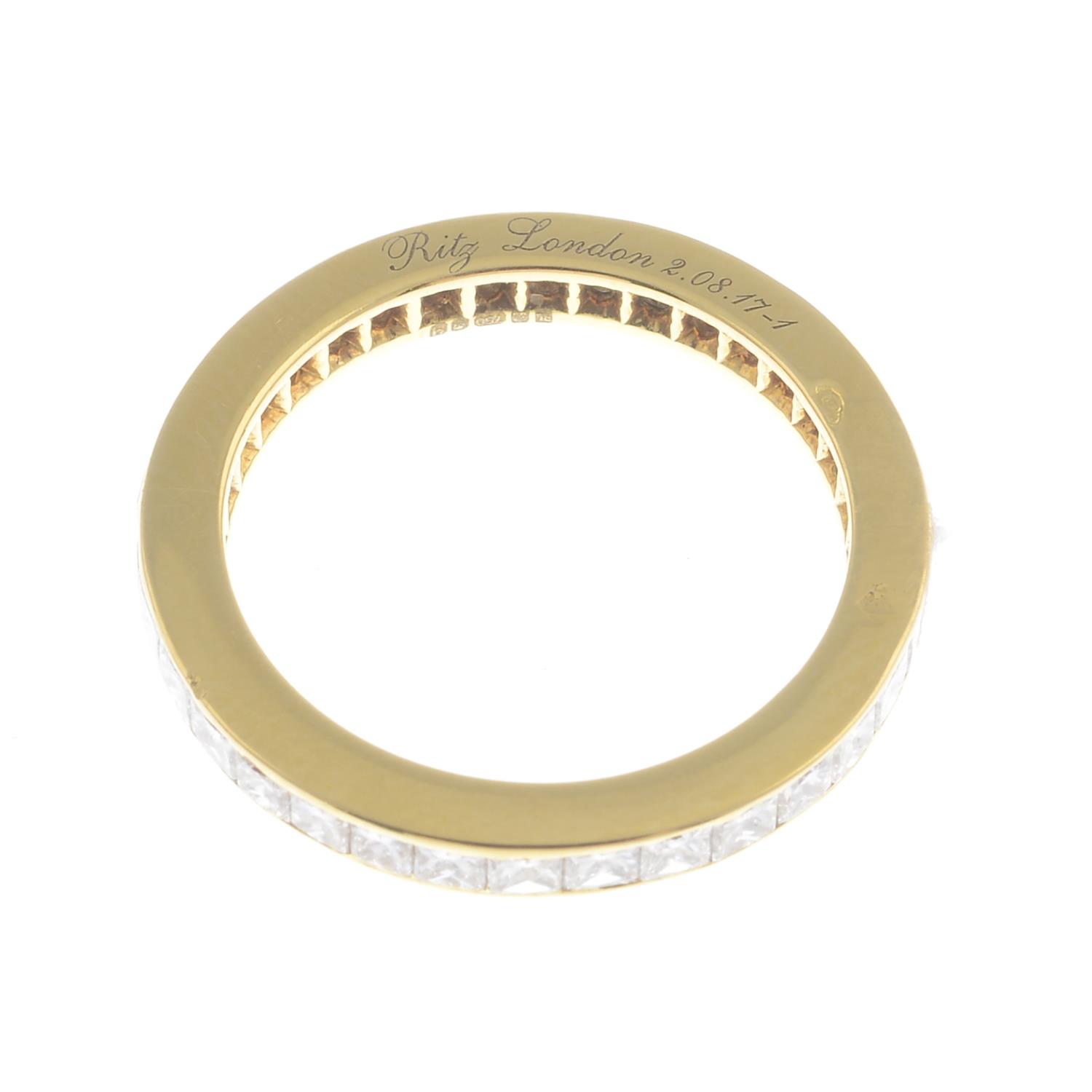 An 18ct gold square-shape diamond full eternity ring. - Image 2 of 2