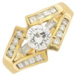 A diamond dress ring.Principal diamond estimated weight 0.50ct,