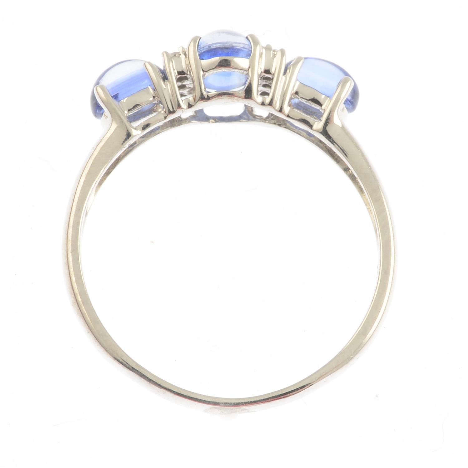 A sapphire and diamond dress ring.Stamped 9K.Ring size M1/2. - Image 3 of 3