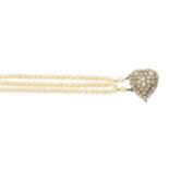 A cultured pearl four-row necklace,