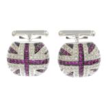 A pair of union flag cufflinks,