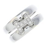 An 18ct gold diamond 'H' ring, by Hermes.Signed Hermes, 87431.