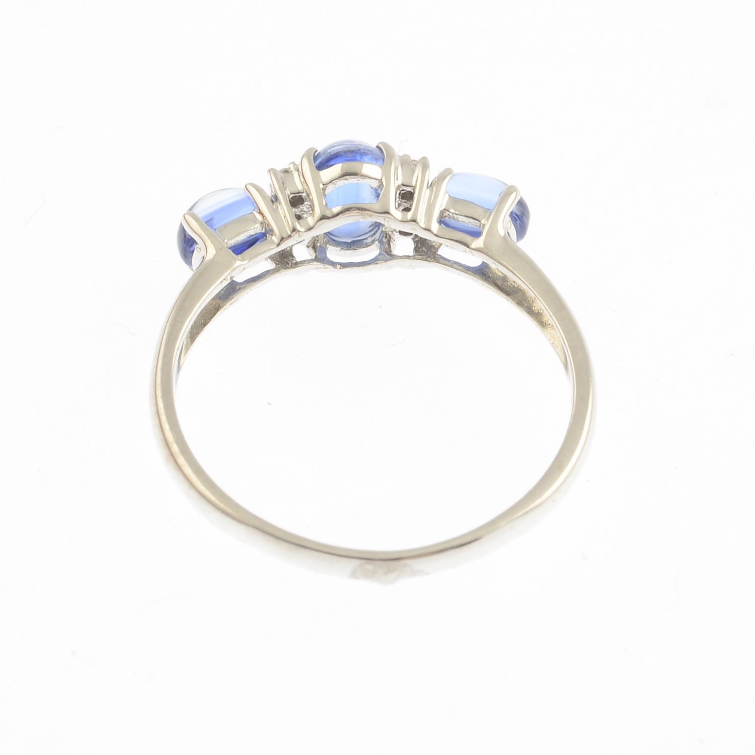 A sapphire and diamond dress ring.Stamped 9K.Ring size M1/2. - Image 2 of 3