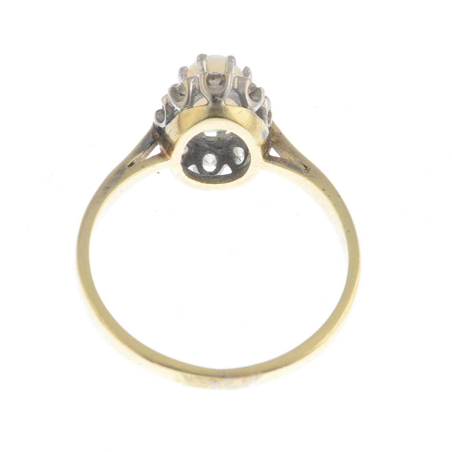 An opal and diamond cluster ring. - Image 2 of 3