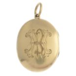 An early 20th century locket pendant.Length 4cms.