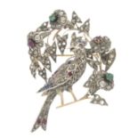 An early 20th century silver and gold birds of paradise brooch,