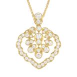 An 18ct gold diamond pendant,