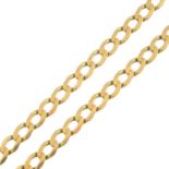 (54664) A 9ct gold chain.Jump ring AF.Hallmarks for Sheffield.Length 55cms.