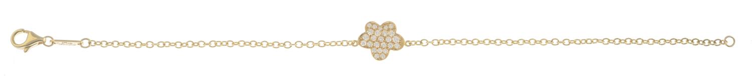 An 18ct gold diamond floral bracelet. - Image 2 of 4