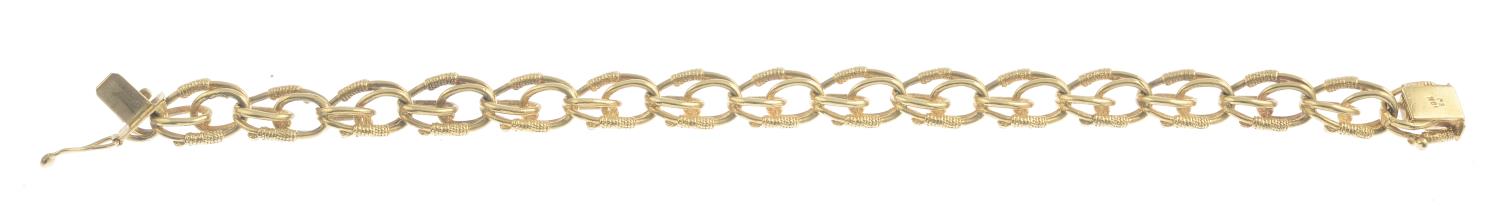 A fancy-link bracelet.Stamped 10k.Length 20.4cms. - Image 3 of 3