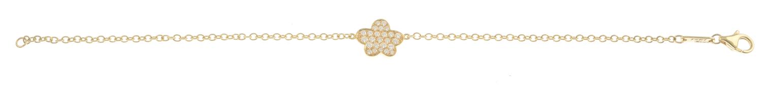 An 18ct gold diamond floral bracelet. - Image 3 of 4