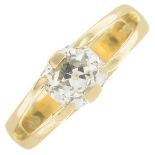 An 18ct gold old-cut diamond single-stone ring.Estimated diamond weight 1.75cts,