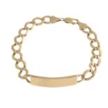 (54716) A 9ct gold bracelet.Hallmarks for 9ct gold.Length 22cms.