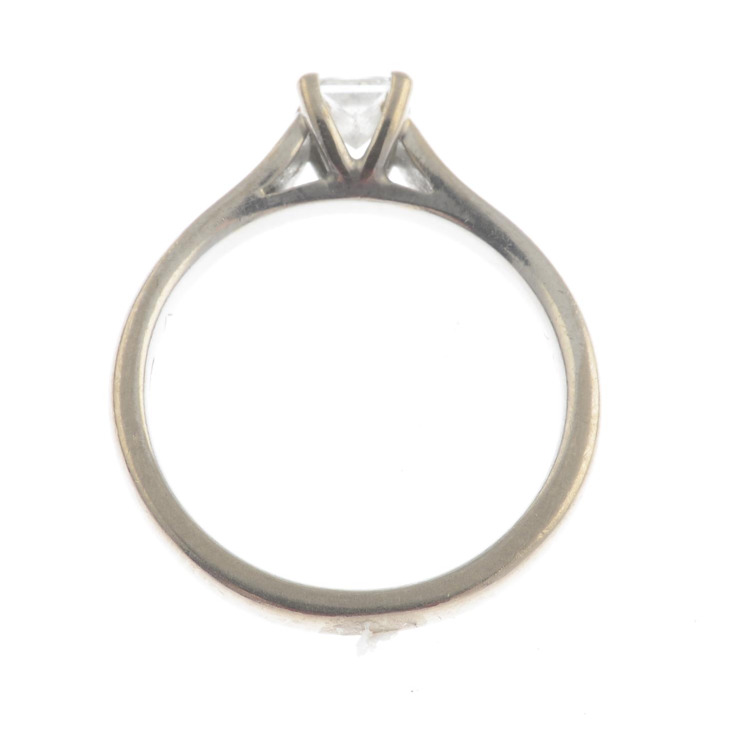 An 18ct gold square-shape diamond single-stone ring. - Image 3 of 3