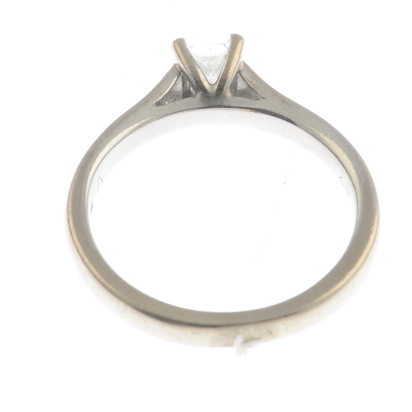 An 18ct gold square-shape diamond single-stone ring. - Image 2 of 3