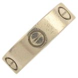 An 18ct gold 'love' ring, by Cartier.Signed Cartier, CO9816.Swiss marks.Ring size M1/2.