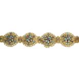 A late Victorian diamonds and gem-set bracelet.French assay marks.