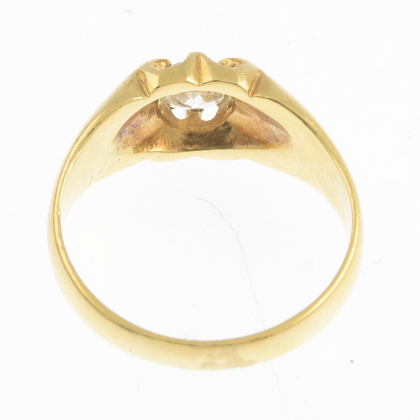 An 18ct gold old-cut diamond single-stone ring.Estimated diamond weight 0.50ct, - Image 2 of 3