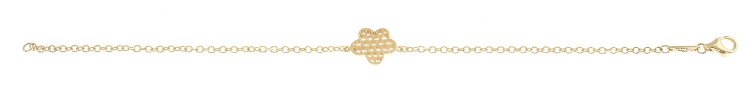 An 18ct gold diamond floral bracelet. - Image 4 of 4