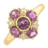 An early 20th century 18ct gold garnet,