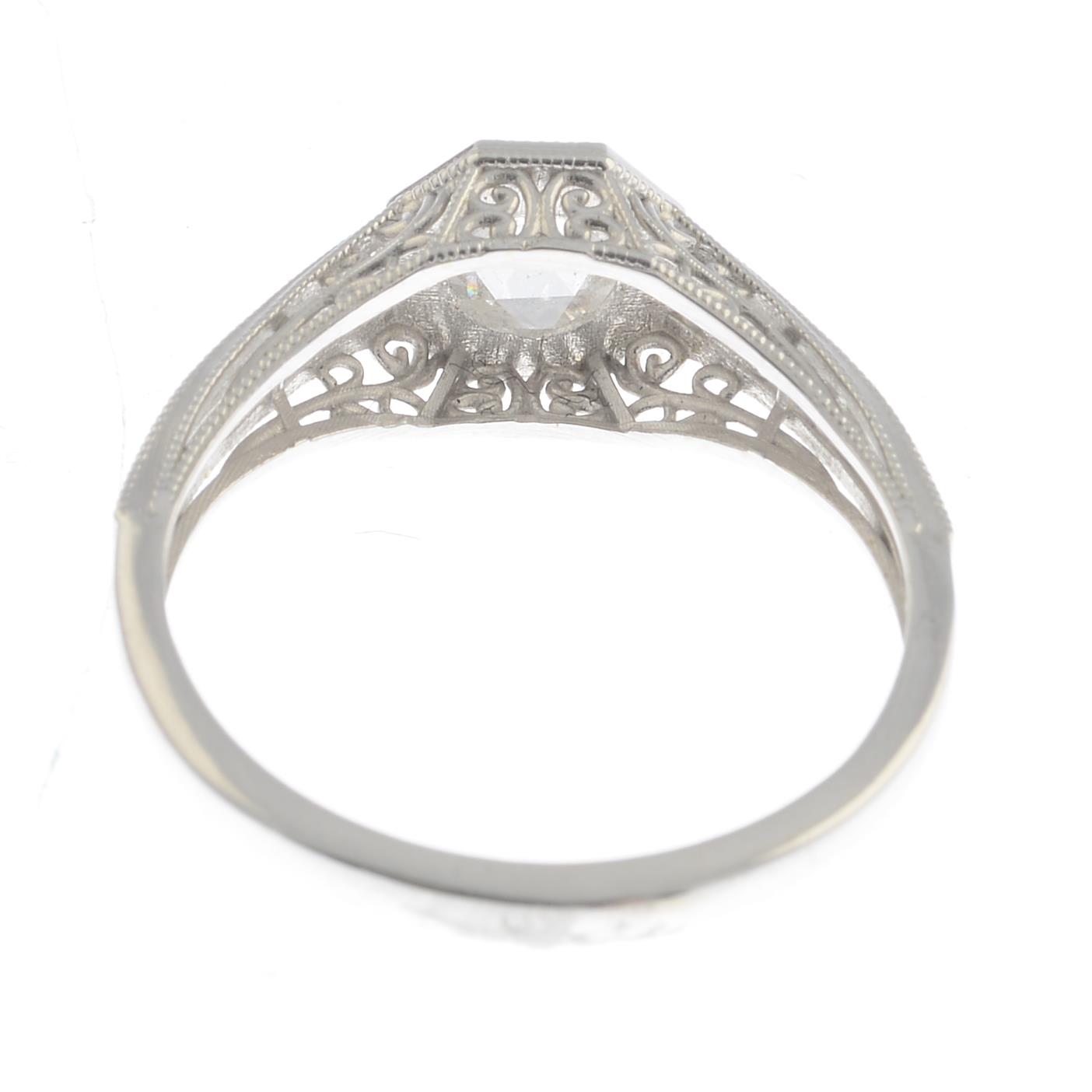 A rose-cut diamond single-stone ring.Rose-cut diamond estimated I-J colour, - Image 2 of 3