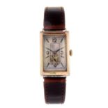 A wrist watch. 9ct yellow gold case, hallmarked London 1934.