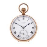 An open face pocket watch by J.W Benson.