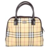 BURBERRY - a Haymarket Check Bowling handbag.