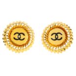 CHANEL - a pair of 1980's clip-on earrings.