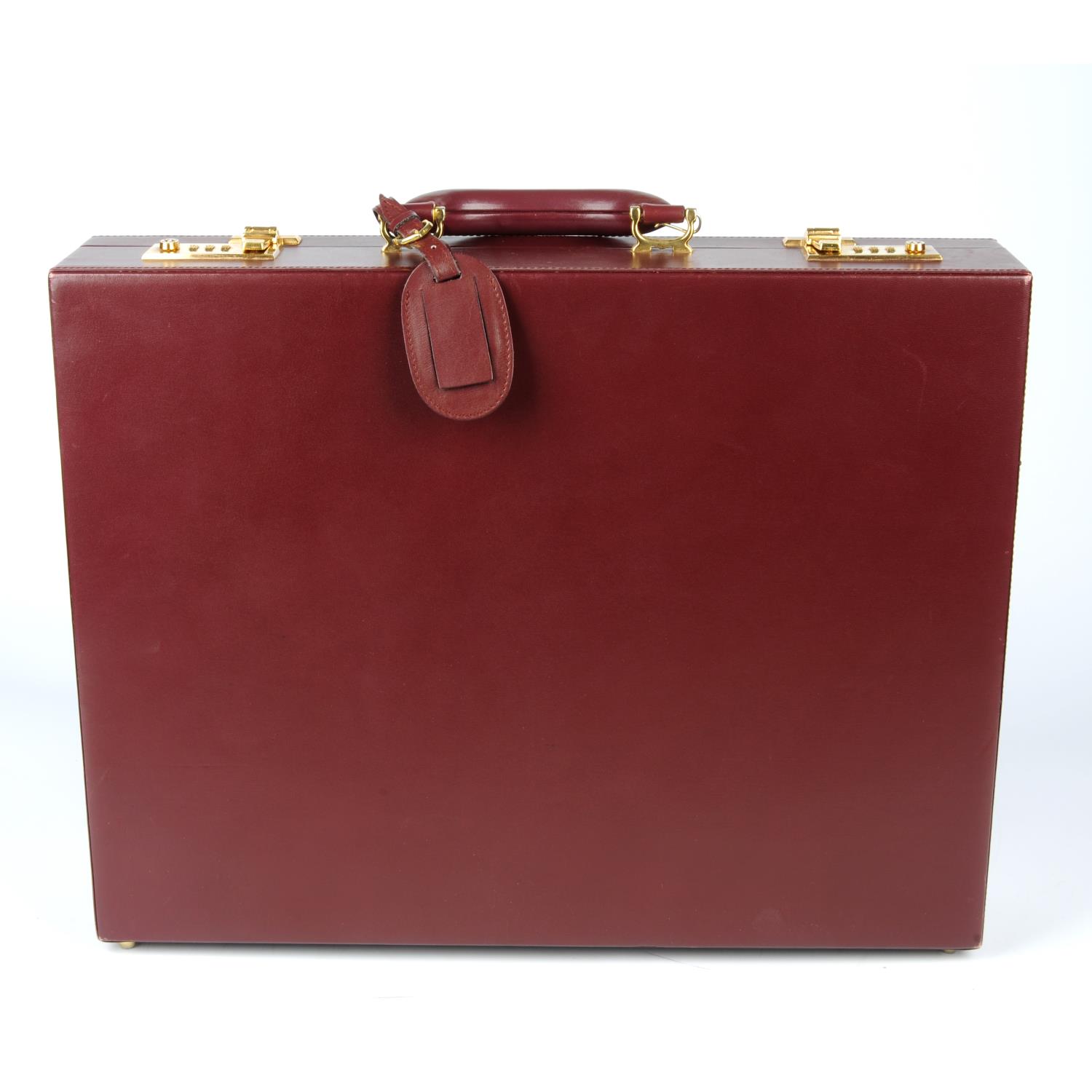 CARTIER - a Must De Cartier Bordeaux leather briefcase. - Image 2 of 4