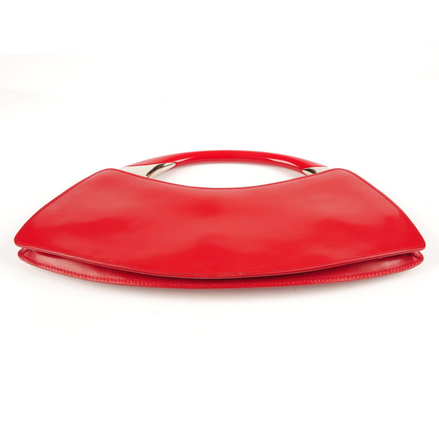 CHRISTIAN DIOR - a red buckle baguette handbag. - Image 2 of 2