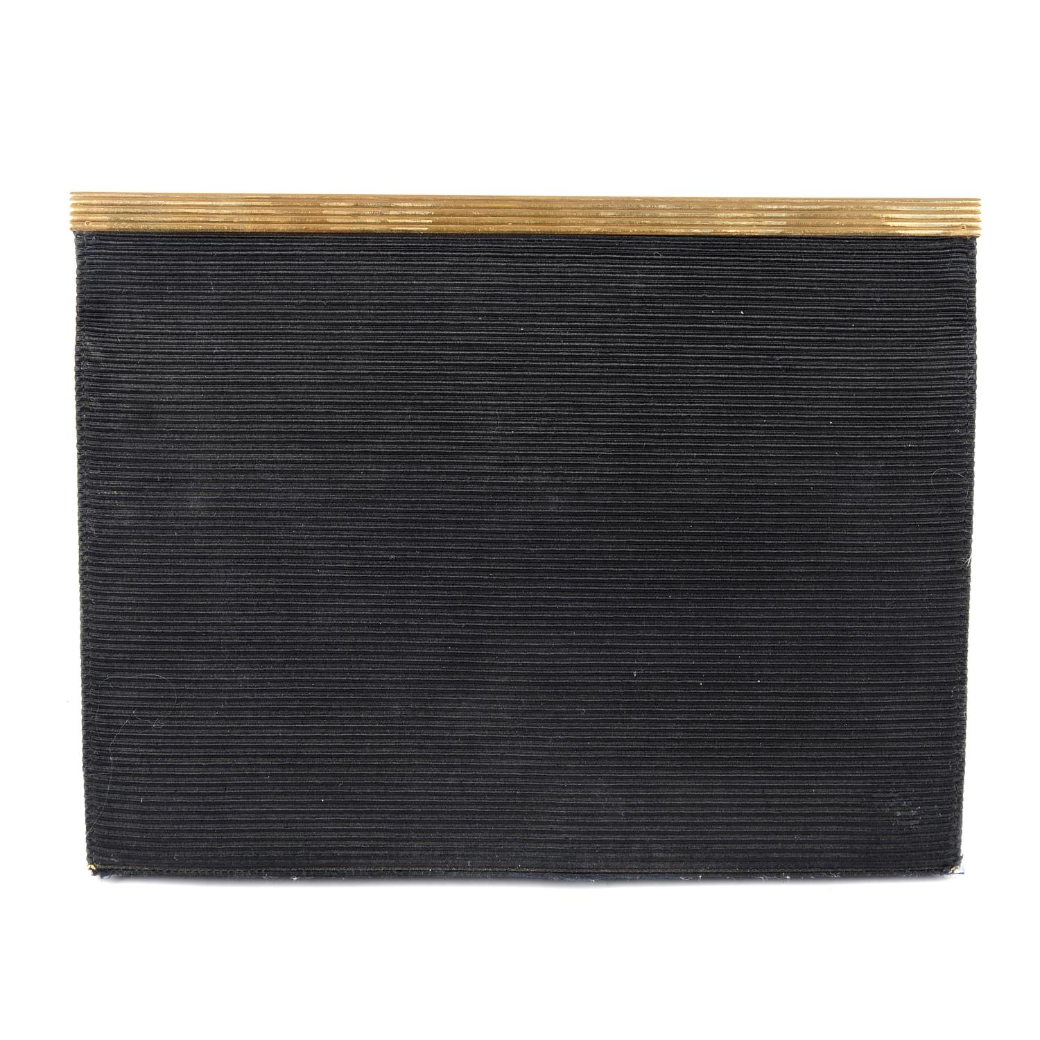 CARTIER - a 9ct gold vintage grosgrain clutch.