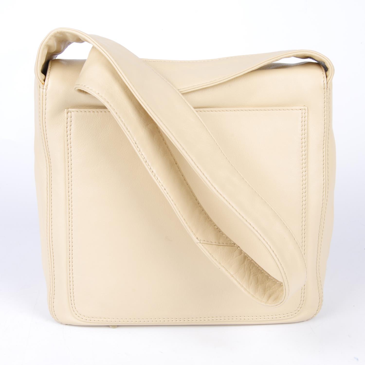 CHANEL - an ivory leather Flap handbag. - Image 2 of 5