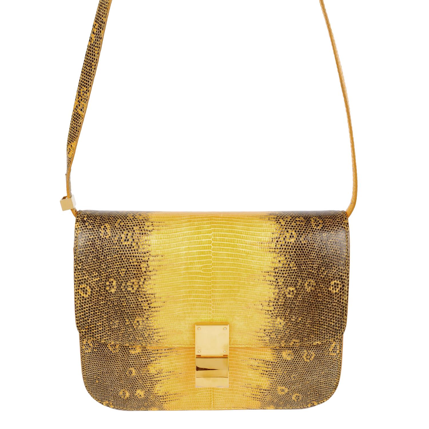 CÉLINE - a lizard skin Classic Box Flap handbag.