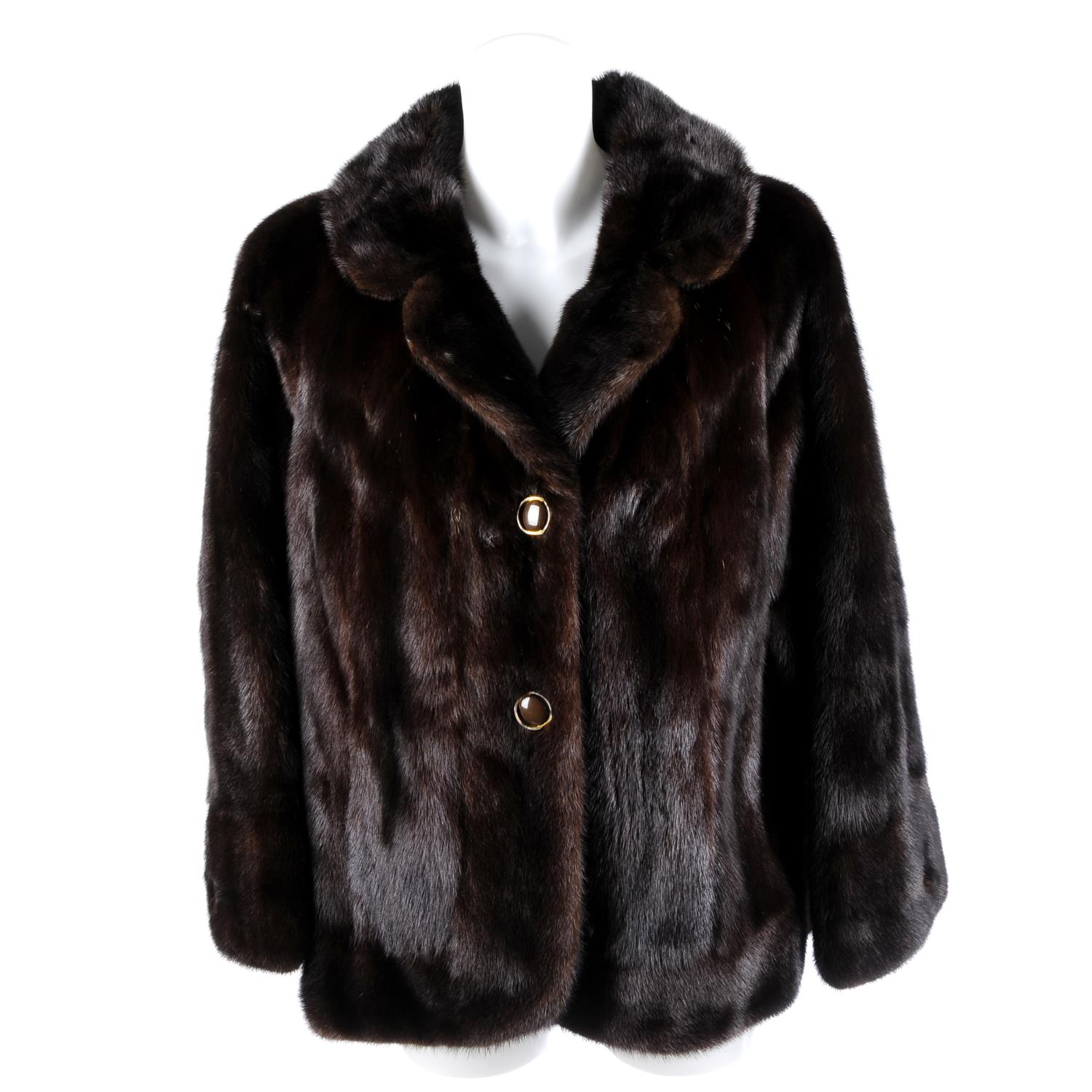 A ranch mink jacket with matching beret.