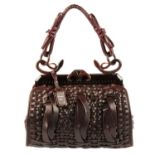 CHRISTIAN DIOR - a limited edition woven leather Samourai 1947 Frame handbag.